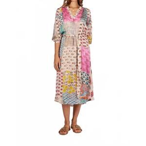 NEW RUBYYAYA chinois midi dress in multi